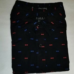 Bowtie Printed Long Sleeve Button Down